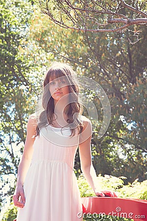 Romantic woman vintage style Stock Photo