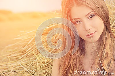 Romantic young woman Stock Photo