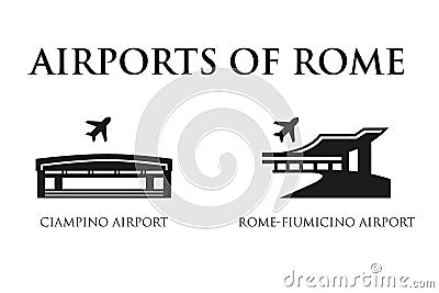 Rome Airport symbols Vector Illustration