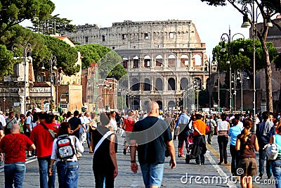 Rome-Beautiful panorama of the city center. Editorial Stock Photo