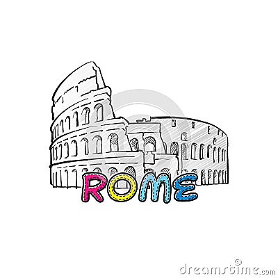 Rome beautiful sketched icon Vector Illustration