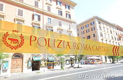 Rome capitol police cordoned off Rome Italy Editorial Stock Photo