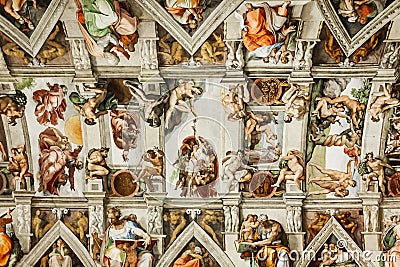 The Vatican - The Immaculate Ceiling Of The Sistine Chapel Editorial Stock Photo