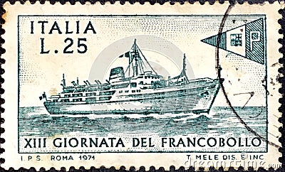 Italian postage stamp for 13th day of the postage stamp Editorial Stock Photo