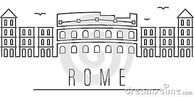 Rome city outline icon. Elements of cities and countries illustration icon. Signs and symbols can be used for web, logo, mobile Vector Illustration