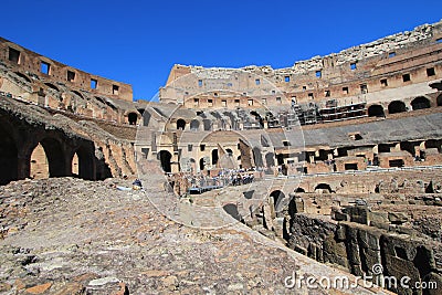 Historic, site, amphitheatre, landmark, ancient, history, rome, archaeological, ruins, wall, fortification, tourism, roman, archit Editorial Stock Photo