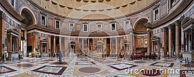 ROME-FEBRUARY 6: The interior of the Pantheon on February 6, 2014 in Rome, Italy. The Pantheon is a building in Rome, Italy to al Editorial Stock Photo