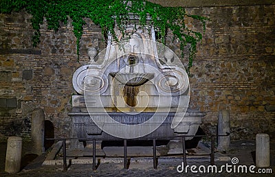 Rome, fountain of the mask Stock Photo