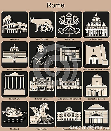 Rome icons Vector Illustration