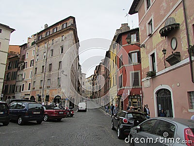 Rome, Italy, the ancient streets of the old city. Editorial Stock Photo