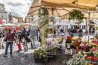 Campo dei Fiori, Rome Editorial Stock Photo