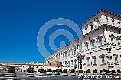 The Quirinal Palace official residence of the President of the Italian Republic seen from the Piazza Editorial Stock Photo