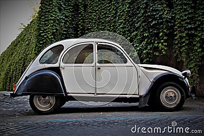 Rome, Italy - 7April 2017 -The vintage Citroen 2CV Editorial Stock Photo