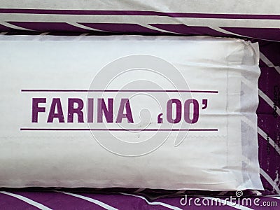 Iaquone Farina flour bags Editorial Stock Photo