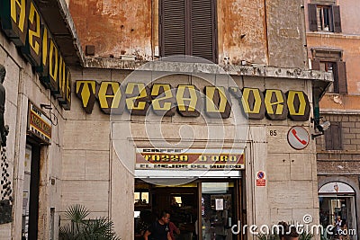 Tazza D`oro coffee shop in Rome Editorial Stock Photo