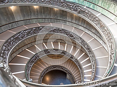 The famous spiral staircase in Vatica Museum - Rome, Italy Editorial Stock Photo