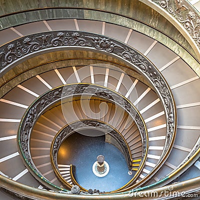 The famous spiral staircase in Vatica Museum - Rome, Italy Editorial Stock Photo