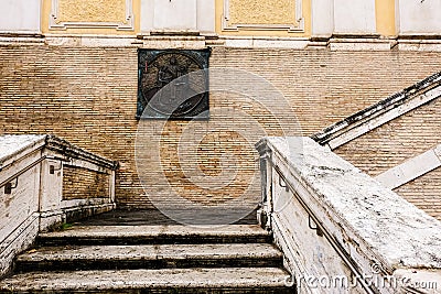 Bronze icon on the walls of parish of Santa Maria delle Grazie alle Fornaci near the Vatican Editorial Stock Photo