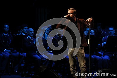 Marco Masini sings on stage Editorial Stock Photo