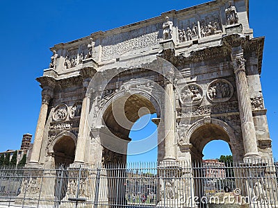 19.06.2017, Rome, Italy, Europe: Famous Arch of Constantine over Editorial Stock Photo