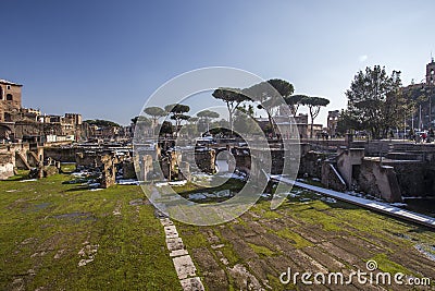 Rome, Italy, February 2018 - Snow covered Rome, winter tourism in capital city of Italy, famous travel destination in Editorial Stock Photo