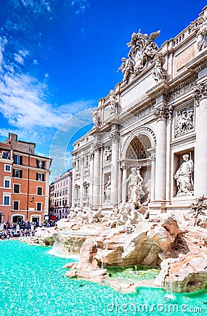 Rome, Italy - Fontana di Trevi Editorial Stock Photo