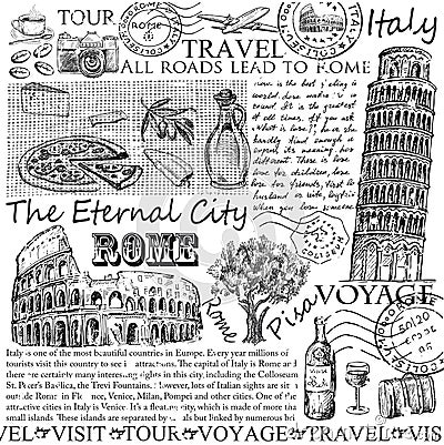 Rome italy Vector Illustration