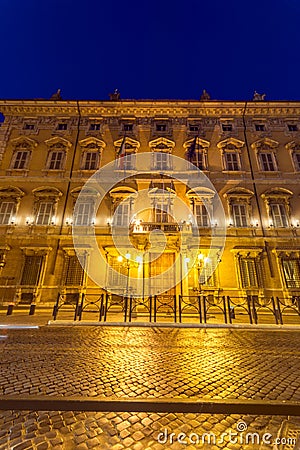 Amazing Night view of Palazzo Giustiniani in city of Rome, Italy Editorial Stock Photo