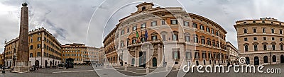 ROME, ITALY - JUNE 8 2018 - Montecitorio palace place and obelisk view Editorial Stock Photo