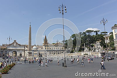 Rome, Italy - June 2, 2012: Piazza del Popolo (People's Square) Editorial Stock Photo