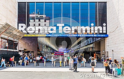 ROME TERMINI TRAIN STATION in Rome. Editorial Stock Photo