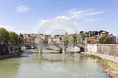 Rome, Italy: Landscape of the river Tiber Stock Photo
