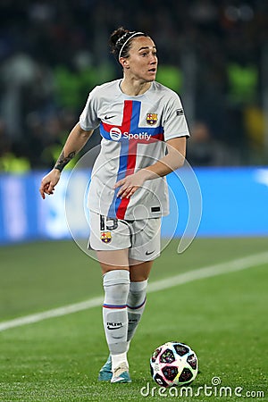 Football: UEFA WOMEN CHAMPIONS LEAGUE 2022 2023 - QUARTER FINALS AS ROMA VS FC BARCELLONA at Oympic stadium in Rome Editorial Stock Photo