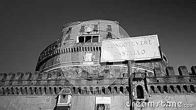 View from below of the fortress of Castel Sant`Angelo Editorial Stock Photo