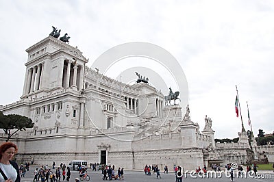 Rome, Italy - May 01, 2018: National monument to Victor Emmanuel II Altare della Patria Editorial Stock Photo