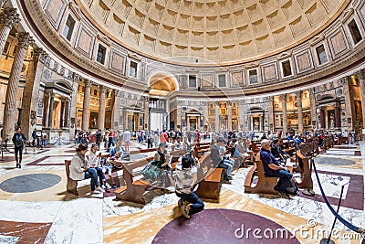 View of the interior of the Pantheon, Rome, Italy Editorial Stock Photo