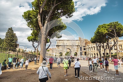 Triumphal Arch of Constantine near Colosseum Editorial Stock Photo
