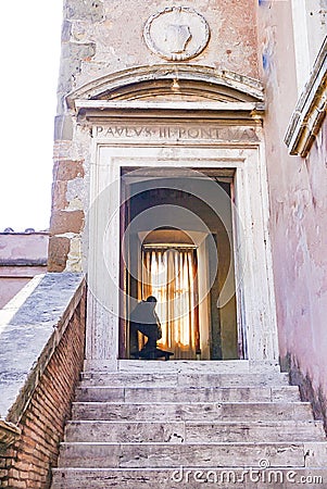 ROME, ITALY; OCTOBER 11, 2017: Doorway at Castel Saint`Angelo Editorial Stock Photo