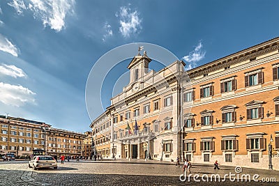 Montecitorio square. Italian parliament Editorial Stock Photo