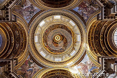 Rome, Italy - October 2022: Sant`Agnese in Agone church interiors on Piazza Navona square Editorial Stock Photo