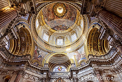 Rome, Italy - October 2022: Sant`Agnese in Agone church interiors on Piazza Navona square Editorial Stock Photo