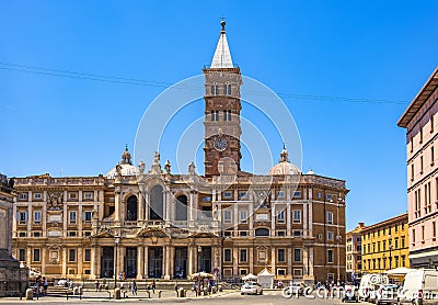 Rome, Italy - Papal Basilica of St. Mary Major - Basilica Papale di Santa Maria Maggiore - on the Esquiline hill in the historic Editorial Stock Photo