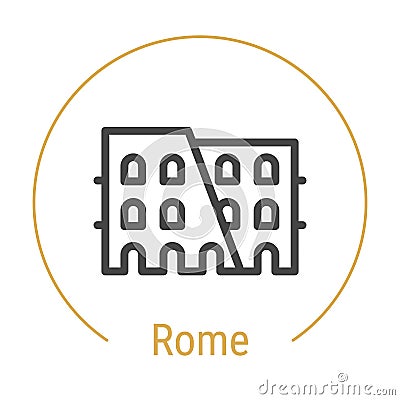 Rome, Italy Vector Line Icon Vector Illustration