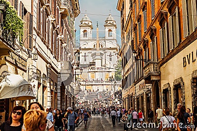 Rome - Via dei Condotti Editorial Stock Photo