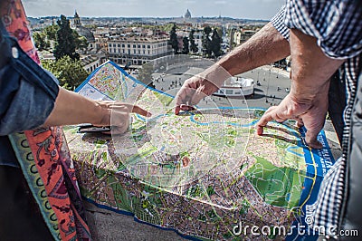 Rome map Stock Photo