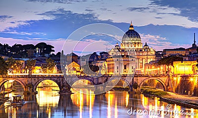 Rome at Night Stock Photo