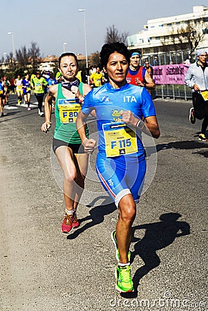 Rome-Ostia half marathon Editorial Stock Photo
