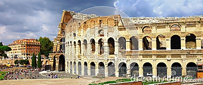 Rome, panoramic view with Colosseo Editorial Stock Photo