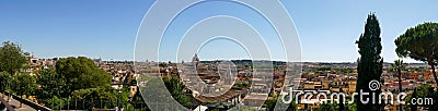 Rome panoramic view from Villa Borghese. Stock Photo