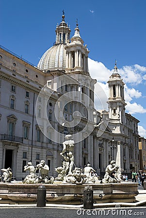 Rome - piazza Navona fountain Stock Photo